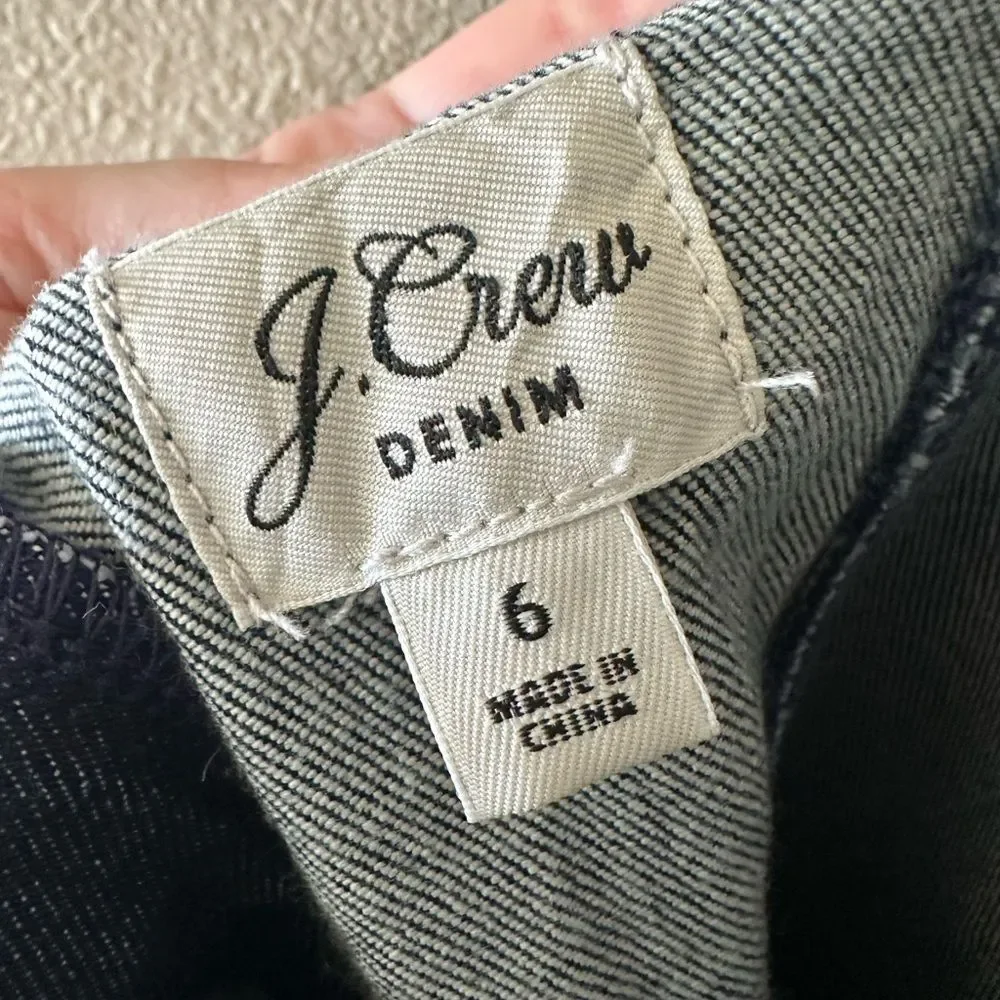 J Crew Denim Midi Tank Sheath Dress Dark Wash Size 6
